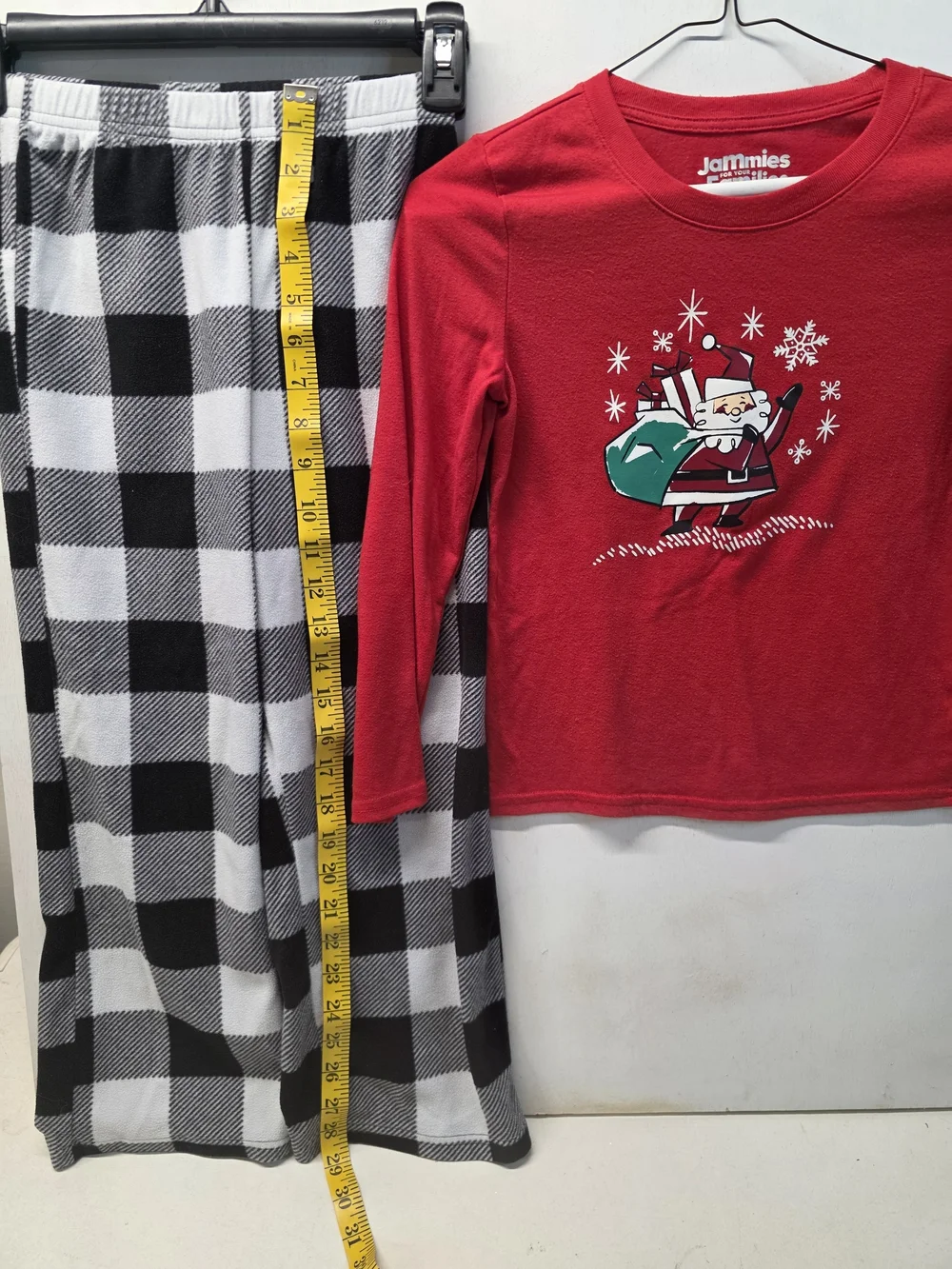Jammies For Your Families Kids Size 7 Christmas Pajama Set Santa Buffalo Plaid